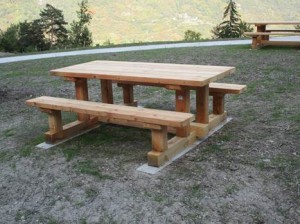 Table banc montagne